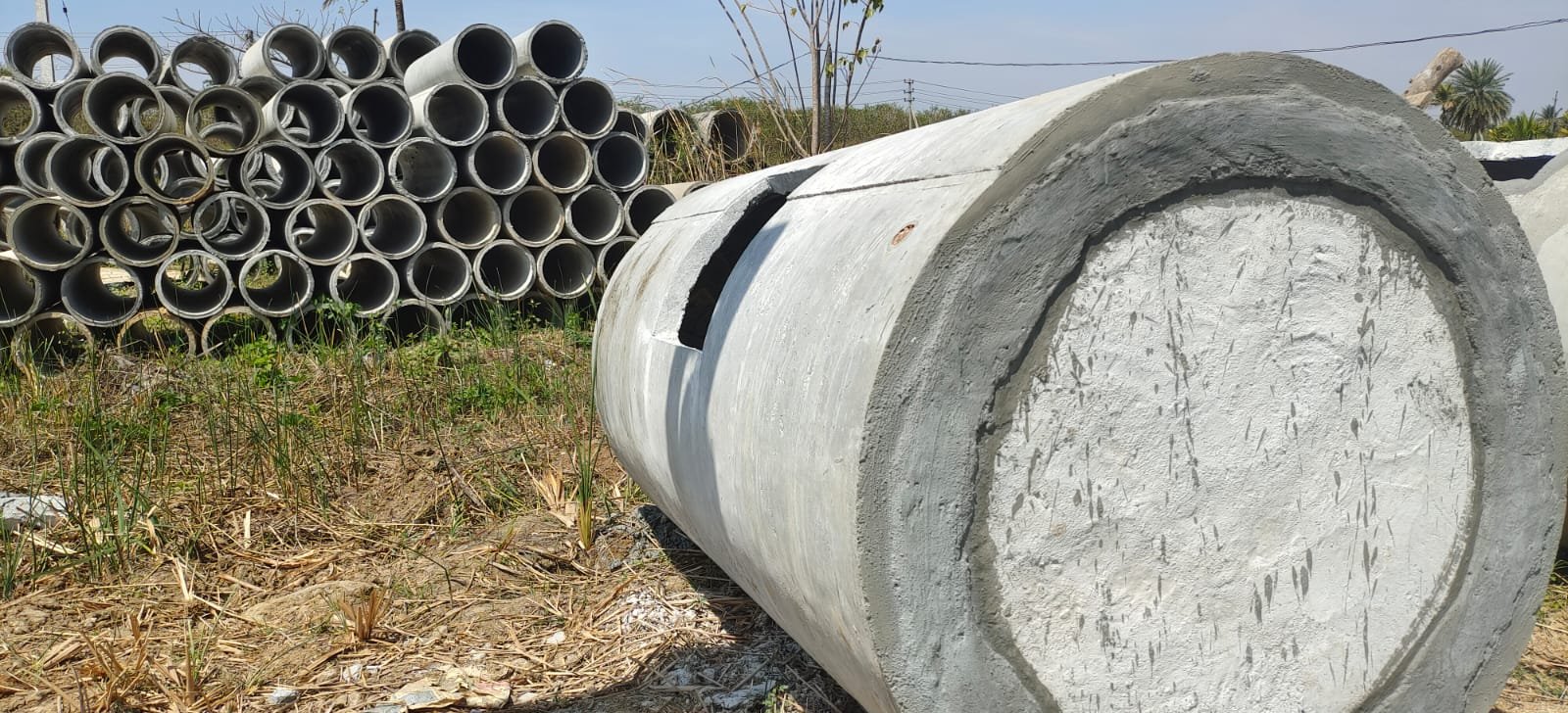 RCC hume pipe close view