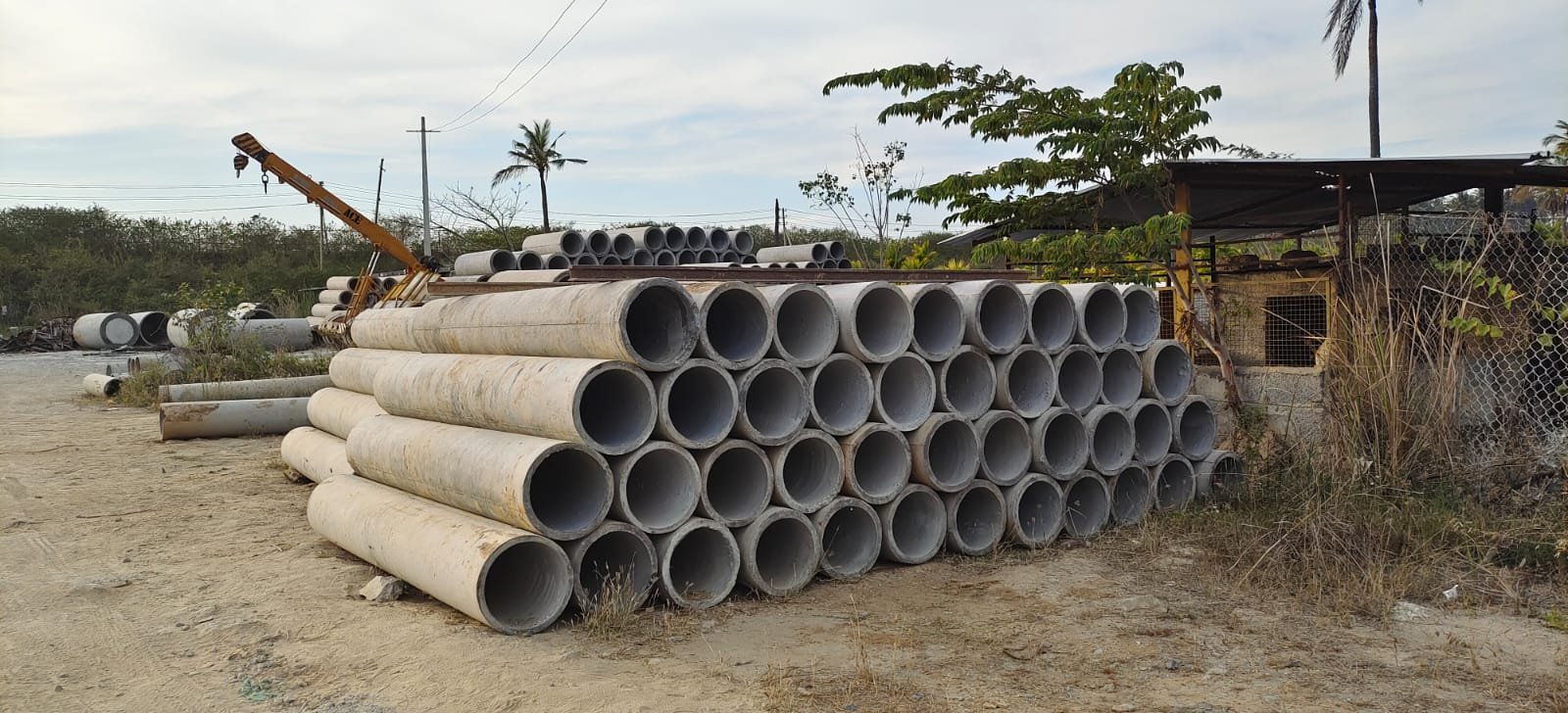 RCC spun pipes stacked at BKN yard